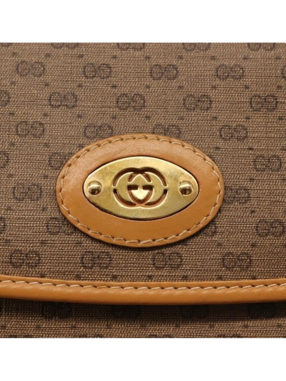 Authentic GUCCI Micro GG Supreme Shoulder Bag PVC Beige Gold 007 92 5548 - Picture 15 of 16